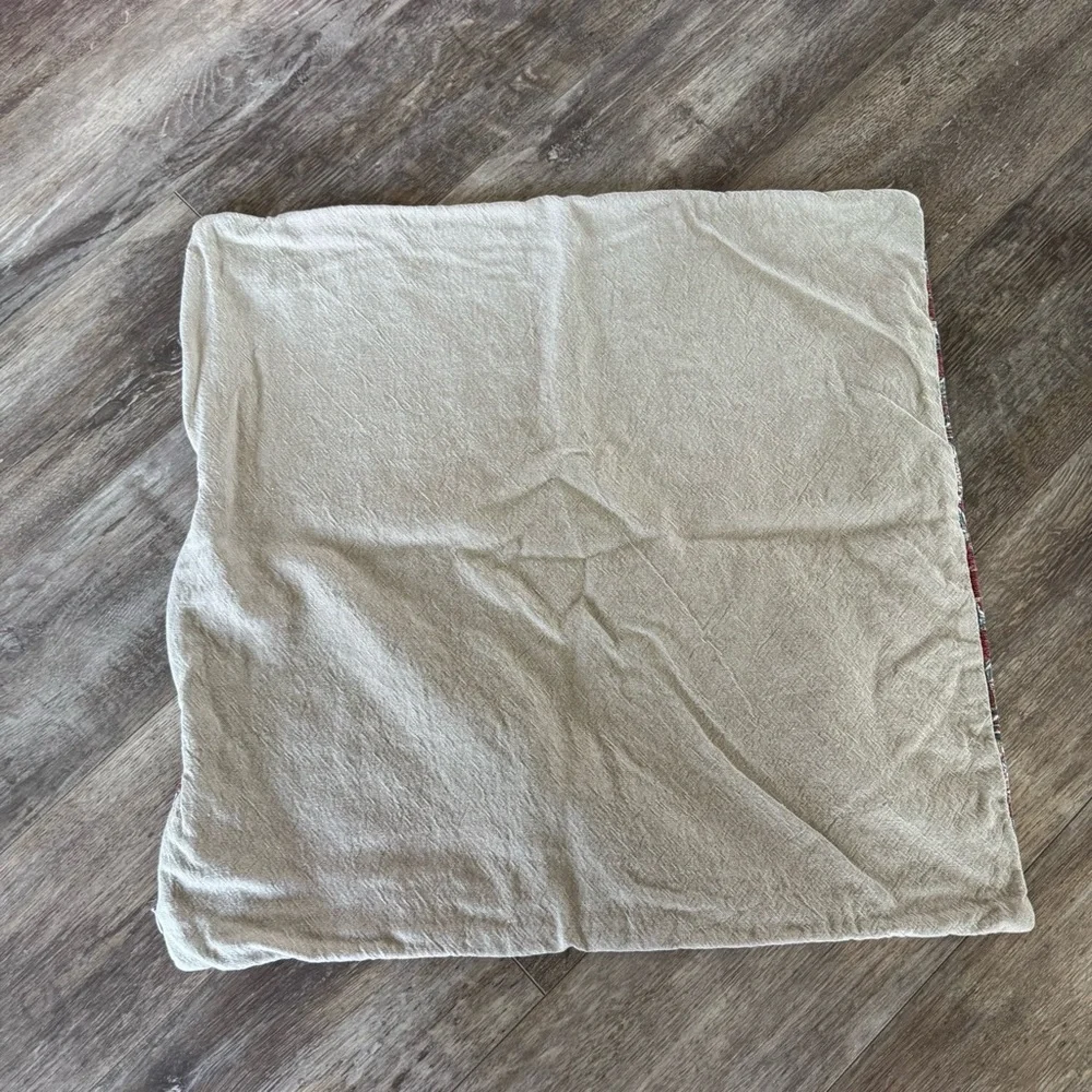 Pottery Barn Red/Maroon Beige Cotton Fabric - 19.5” x 19.5”